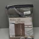 Pleated Chocolate Tart Natural Linen Curtains 96 Inches Long for Sliding Glass Doors, Memory Trained Semi Sheer Drapes Light Filtering Privacy 8FT Length Rustic Windows Curtain 2 Panels Set Back Tab