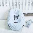 EVERYDAY KIDS Pastel Blue Baby Car Seat Blanket for Baby and Toddler Boys Baby Bunting Swaddle Wrap Blanket for Interior Car Seat; Cover Baby and Keep Car Seat Clean