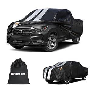 Honda Ridgeline Truck Cover Custom Fit 2017-2026 Crew Cab Short Bed(5.3') with Door Zipper, 10 Layers Outdoor Heavy Pickup Truck Cover Waterproof All Weather, Wind Dust Sun Protector.