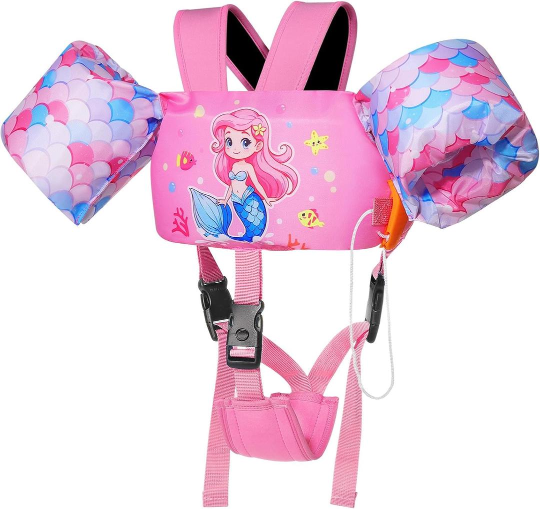 MoKo Swim Arm Band for Kids 20-30-50 lbs, Clearance Cute Cartoon Toddler Swim Vest, Swimming Water Wings Pool Floaties Sleeve for Children Learn to Swim (Pink Mermaid)