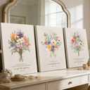 3Pcs Christian Floral Scripture Canvas Wall Art Boho Wildflowers Bible Verse Painting Picture Wall Decor Inspirational Psalms Poster Print Artwork for Living Room Bedroom Home Decoration 12x16in