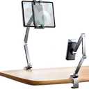 Tablet Stand Holder for Desk Aluminum Alloy Ipad Desk Mount Monitor with 360Rotate Base, Adjustable&Foldable Tablet Arm for 4.7"-15.6" Screen Phone,Kindle,Fire HD,Monitor (gray)