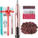 COSLUS C20 Cordless Nail Drill Electric File: Professional for Acrylic Gel Dip Powder Nails Portable Nail Drill Machine Kit for Manicure Pedicure Nail Set with Everything Rechargeable Lightweight (Golden)
