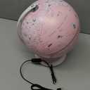 Pink Globe for Kids Learning Illuminated Globes of the World with Stand & Animals Illustrations Earth World Globe Night Light for Girls Room Decor Classroom Educational Tool Birthday Gift (8 inch PINK globe)