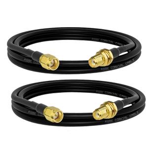 Superbat SMA Relocation Cable 3ft SMA Male to Female Bulkhead RG8X Jumper 50 Ohm for Ham Radio 4G/5G/ WiFi Antenna Extension Cable RTL SDR Dongle Radio ADS-B Receiver etc.