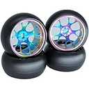 4Pcs Rim Wheel Drift Tire for 1/28 Wltoys K969 K989 P929 284131 Drift Rally Kyosho MiniZ MiniQ MiniD, Metal Drift Rims Replacement Tyre of RC Drift Car for Wltoys 1/28