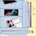 Lanyard Phone Case Compatible for Samsung Galaxy S22 Ultra Anti-Slip Soft TPU Hard PC Clear Cases with Adjustable Neck Strap Anti-Scratch Shockproof Bumper Protective Phone Cover - Rainbow