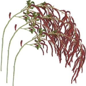 3 Pcs Amaranthus Artificial Flower Faux Burgundy Wisteria Branches Fake Hanging Flowers Wedding Flower Arrangement Photo Props for Party Decoration