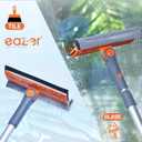 Professional Window Squeegee, 2-in-1 Rotatable Squeegee for Window Cleaning Kit, Window Cleaner Tool, Window Washing Equipment Kit with Extension Pole (20''-30'') for Shower/Windshield