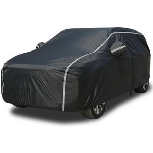 Car Cover Waterproof All Weather SUV - Coverado Black Car Cover UV Protection with Zipper Door, Cotton Backing Snowproof Hail Protection Windproof, Universal Fit for SUV (206"-215")