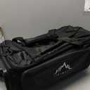 Double Roller 2 Ball Bowling Bag with Separate Shoe Compartment for Bowling Shoes (Up To US Mens Size 15) and Oversized Accessory Pocket, Retractable Handle - Extends to 40" (Black)