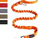 AUROTH Large Dog Leash - Heavy Duty Bungee, No Pull, Orange 6FT, 2 Padded Handles
