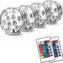 POLENTAT Submersible LED Lights with Remote, 16 Colors 4 Modes Battery Powered Waterproof LED Pool Lights for Inground Pool Above Ground Pool Bathtub Decoration (4-Pack)