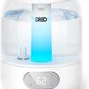DREO Humidifiers for Bedroom, 3L Top Fill 30H & 26dB Quiet Runtime for Large Room, Cool Mist Ultrasonic Humidifier with Humidity Sensor, Night Light for Home, Baby, Nursery, Plants, New Edition (Pearl White)