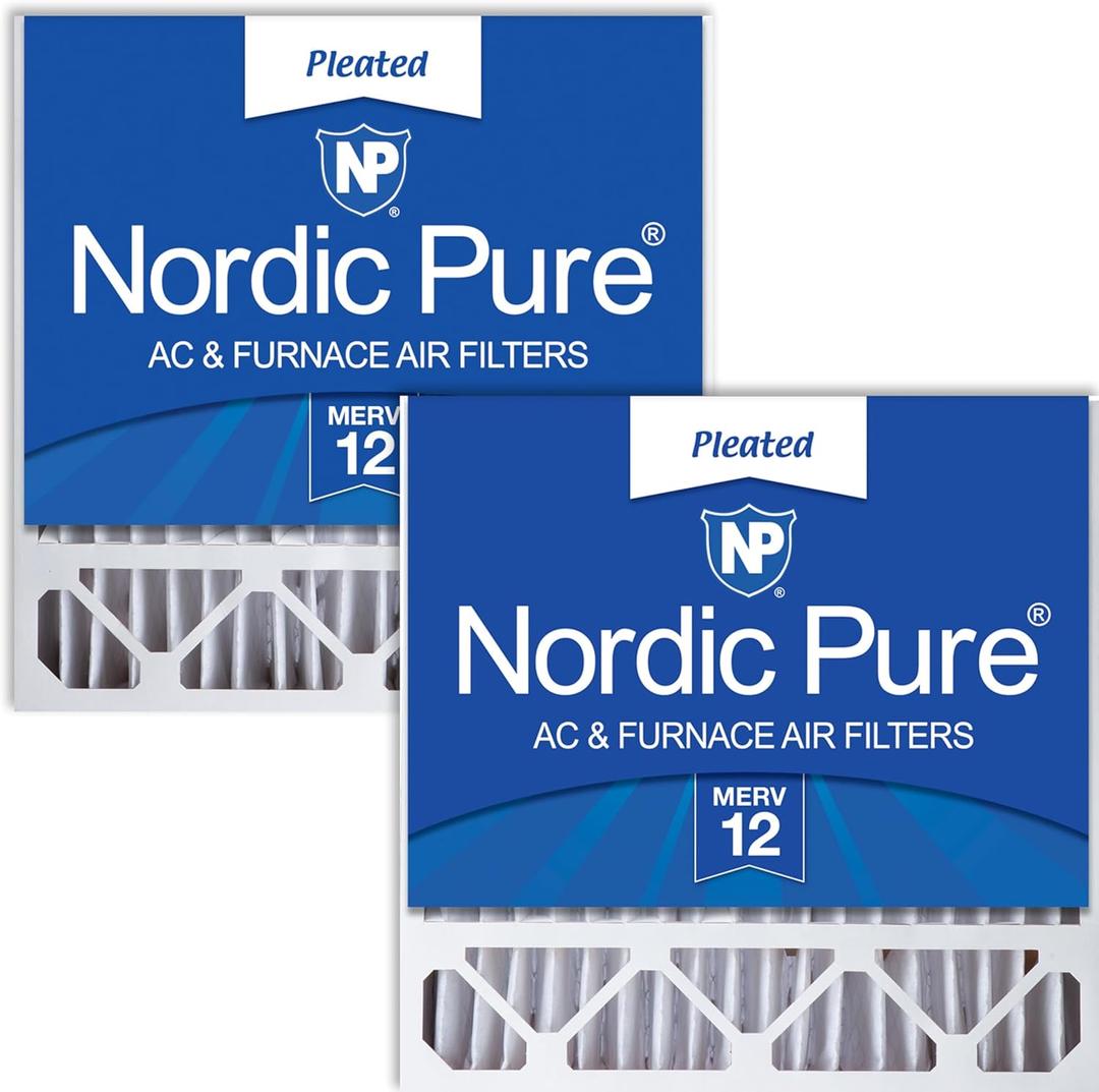 Nordic Pure 20x20x5 (19_5/8 x 19_7/8 x 4_3/8) Honeywell/Lennox Replacement MERV 12 Air Filters 2 Pack (19.6" x 19.9" x 4.4")