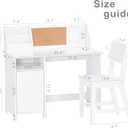UTEX Kids Study Desk with Chair, Kids Desk and Chair Sets with Hutch for 3-8, Wooden Children Study Table, Student Writing Table Computer Workstation, 35.4" X 18.1" X 34"