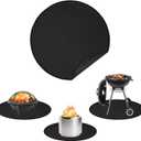 Apipi 39'' Fire Pit Mat Compatible with Solo Stove Ranger - Fireproof Grill Mat Deck Patio Protector, 3-Layer Reusable Easy to Clean Round BBQ Mat for Outdoor Camping Accessories, Black