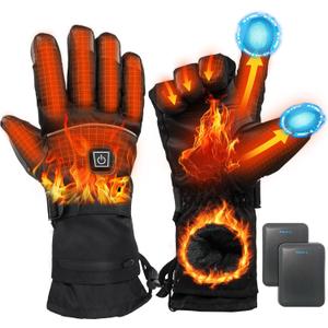 Minthouz Heated Gloves for Women Men, Rechargeable Heated Gloves with Touchscreen, Waterproof Electric Heating Gloves Warmer Gloves for Winter Skiing Outdoor Worker