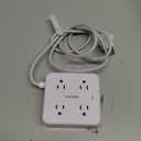 Surge Protector Power Strip - CHCORE 5Ft Braided Extension Cord with 8 Outlets with 4 USB (2 USB C) Charging Ports, Flat Plug Multi Plug Outlet Extender Charging Station for Home Office, ETL, White