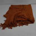 CREVENT Home Farmhouse Decor Rustic Couch Sofa Chair Bed Throw Blanket, Soft Warm Light Weight for Travelling in Spring Summer (50''X60'' Caramel/Rust Burnt Orange)