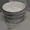 Tablecraft Melamine Dessert Side Bowls, Coupe Dishes, Vintage White with Black Rim Heavy Duty Break Resistant Premium Commercial Foodservice Restaurant Hospitality Use, 8.5" Round, 1.75 Qt, 3 Pcs