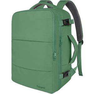 Taygeer Travel Backpack for Women Men, 40L Airline Approved Carry On Backpack with 17.3 inch Laptop Compartment, TSA Friendly Daypack, Backpack for Business Hiking Travel, Peridot Green (X-Large)