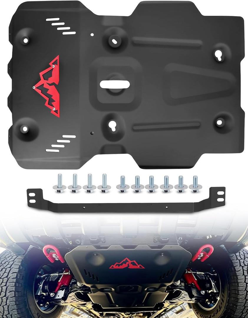 Front Skid Plate Manganese Steel Compatible with Toyota 2024-2025 Tacoma TRD & 2025 4Runner, Under Guard Splash Shield Replace# PTR60-35240