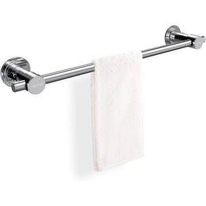 BOPai 24 inch Vacuum Suction Cup Towel Bar, Removeable Shower Mat Rod Shower Door Adhesive Towel Bar Suction Towel Rack, Premium Chrome