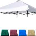 10x10 Canopy Replacement Top with Air Vent PU Coated for Straight Leg Canopy Frame,(Pure White)