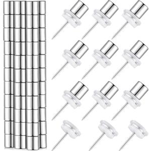 Outus 70 Sets Magnetic Push Pin Magnet Thumb Tack Poster Hanger Thumb Tacks for Wall School Supplies Classroom Decoration Bulletin Boards (Silver)
