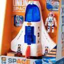 Wbzle Spaceship Shuttle Toy with Astronaut Figure - Fun Rocket Ship Space Toys for Kid, Space Toy for Boys 5-8 Planet Toys with Lights Spray and Sound, Astronaut Exploration Gift  Standard Edition