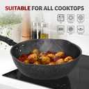 Sunhouse  11 Inch / 28 cm Non-Stick Deep Frying Pan with Double Pour Spouts, 5-Layer Whitford Non-Stick Coating, PFOA-FREE, Stay-Cool Handle, Induction Compatible with All Cooktops (Black)