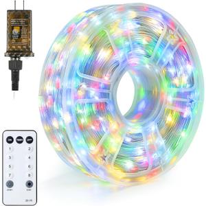 Joiedomi 1200 LED Christmas Lights Outdoor,394 FT Multicolor Christmas Tree Lights with 8 Modes Timer, PVC Clear Wire String Lights with Reel for Indoor Outdoor Holiday Xmas Eve Night Decoration