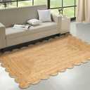 Hand Woven Jute Area Rug - 5' x 8' Feet - Rustic Beige Reversible Rectangular Rugs for Bedroom, Kitchen, Living Room - Vintage Natural Braided Entry Floor Dcor Boho 5 x 8 Area Rug