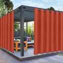 PureFit Outdoor Curtains for Patio Waterproof Weatherproof, UV Resistant Outside Curtains for Gazebo, Front Porch, Pergola, Sun Blocking Privacy Curtain, 100W x 120L inch, 1 Panel, Red Clay