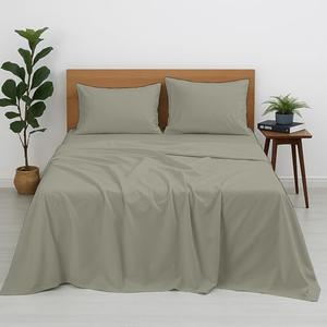 Cottington Lane Premium Quality 100% Egyptian Cotton 4 Piece, King Size Bed, Sheet Set Fits 12 inch Deep Pocket Mattress, Naturally Cool, Soft & Durable Luxury Bedding, Silver Grey Solid