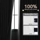 Natural Linen 100% Blackout Curtains for Bedroom 94 Inch Length 2 Panels Set Back Tab Cream Neutral Farmhouse Living Room Darkening Curtain Track System Thermal Insulated Black Out Drapes 52x94