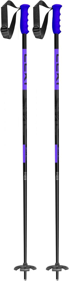 LEKI SWTCH Lightweight Aluminum Ski Poles for Downhill Skiing (130 cm, Purple)
