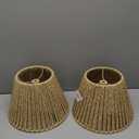 Defined Deco Small Rattan Lamp Shade Set of 2, 10 inch Boho Bell Lamp Shades for Table Lamps, Woven Lamp shade Replacement, Wall Sconces Light Cover, Rustic Lamp Shades for Wall Lamp Floor Lamp Shade