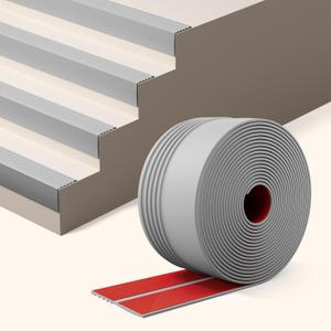 INMOZATA Stair Edge Trim 40Ft, 4 Inch Rubber Stair Nosing, Vinyl Stair Edge Protector for Indoor & Outdoor, Non Slip and Waterproof (Gray)