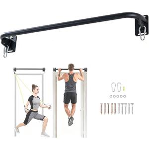 Wall Mounted Pull Up Bar, Carbon Steel Doorway Chin Up Bar for Home Gym