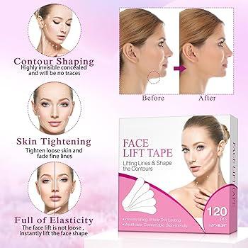 Face Lift Tape, Neck Tape Lifting Invisible，V-Shaped Instant Face Tapes for Lifting Sagging Skin Eyes Double Chin Wrinkles Waterproof