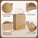 MIEVU 150Pack Small Gift Bags with Handles, 5.9x3.1x8.2 Inch Brown Paper Bags (130g More Sturdy Material)  Bulk Christmas Gift Bag, Party Favor Bags, Recyclable Craft Bags for Gifts,Brown