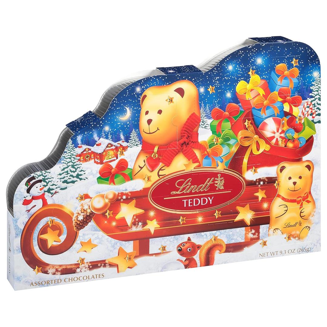Lindt TEDDY Sleigh Assorted Chocolate Advent Calendar, Box of Assorted Chocolates, 9.3 oz. Box, BB: 03/31/2026