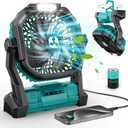 Portable Fan Rechargeable, 20000mAh Cordless Battery Powered Fan with LED Lantern, USB C Battery Operated for Travel Bedroom Home Camping Tent Office Beach Desk Fishing Table (Green)