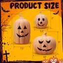 Vercraft Set of 3 Halloween Terracotta Pumpkin Decor - 13 in, 9 in, 7 in