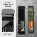 ULTIMAL Ultrawide for Apple Watch Band Ultra/Ultra2 49mm 46mm 45mm 44mm Ultra wide Sport Nylon Band for iWatch Series 10/9/8/7/6/5/4/SE/SE2 for Men Hollow Out Breathable watch band (Black USA Flag)