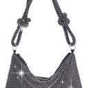 Women Gold Clutch, Rhinestone Gold Purse Wedding,Evening Clutch Purses For Women 10.2"0.4"6.69" (Black)