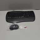 MEETION Ergonomic Keyboard and Mouse Wireless Combo, Wave Keys Natural Typing, 2.4G USB Receiver Wireless Keyboard with Wrist Rest, 4 Adjustable DPI Optical Mouse, Computer/Laptop/Windows/Mac, Black