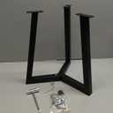 Metal Round End Table Legs,16 Inch Black Coffee Table Base Only,Iron Dining Table Base Furniture Legs (16 x 17.7 Inch)